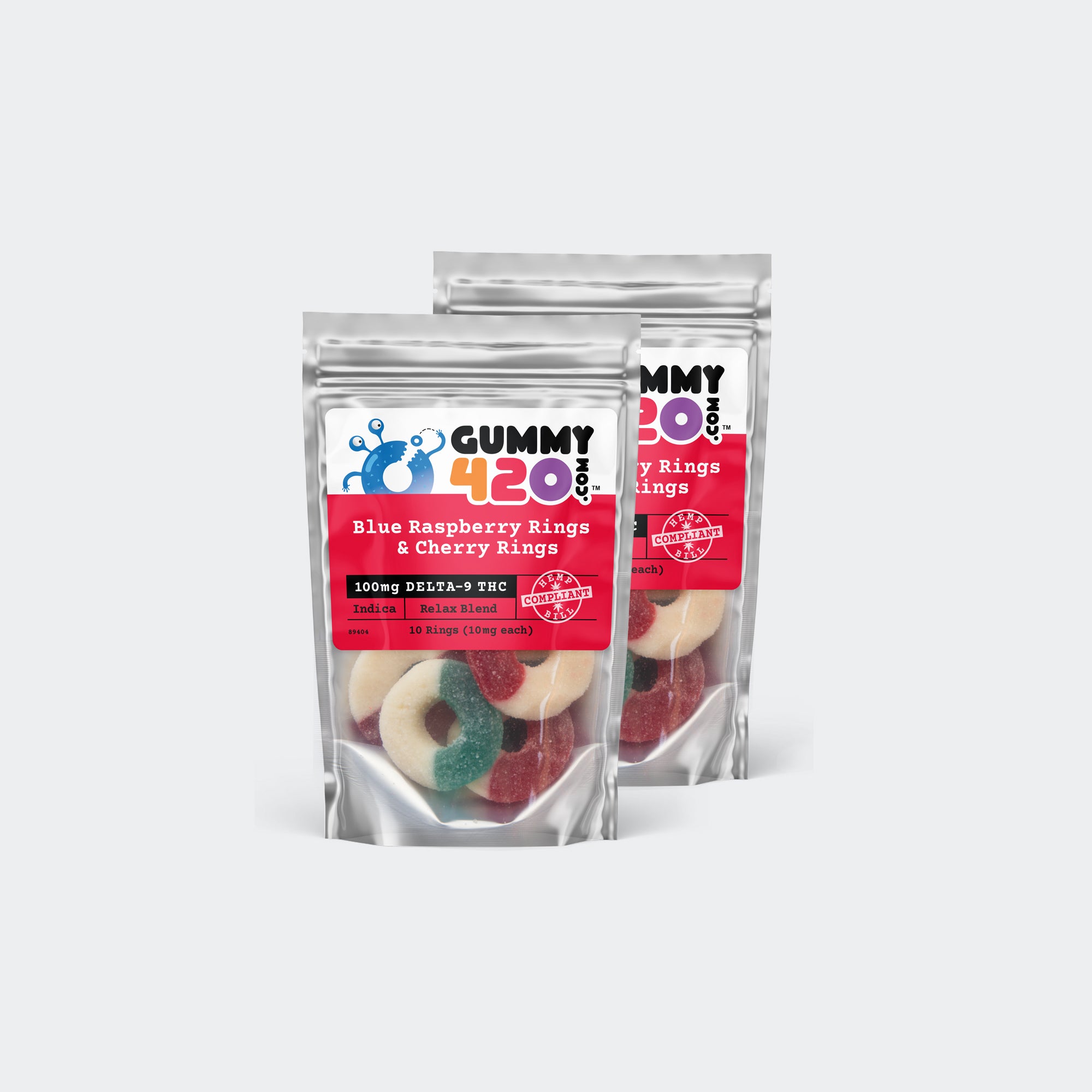 Delta 9 THC Blue Raspberry Rings & Cherry Rings | Gummy420